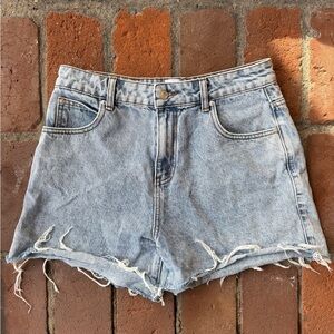 Princess Polly Light Blue Distressed Jean Shorts